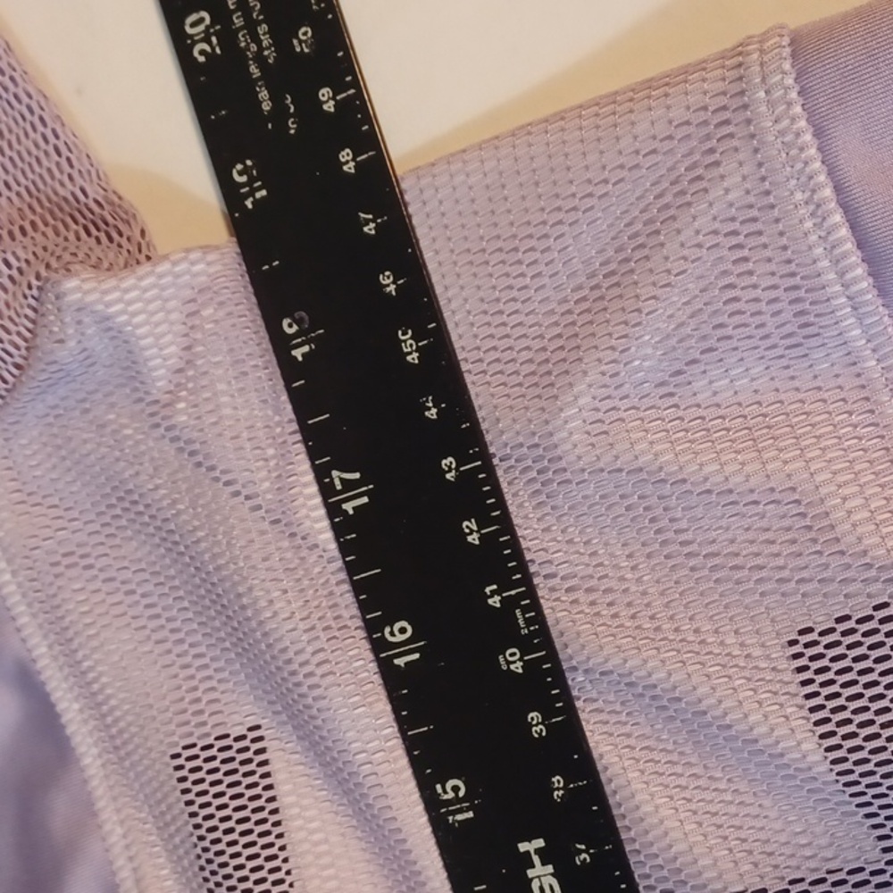 Y2K Bebe Lavender Netted  Logo Half  Top S - Picture 5 of 8